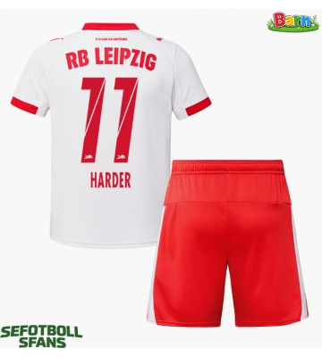 RB Leipzig Conrad Harder #11 Hemmaställ Barn 2025-26 Kortärmad (+ Korta byxor)